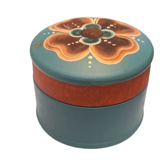 Vintage‎ Hand-Painted Tole Wooden Tri ket Box - Picture 11 of 12